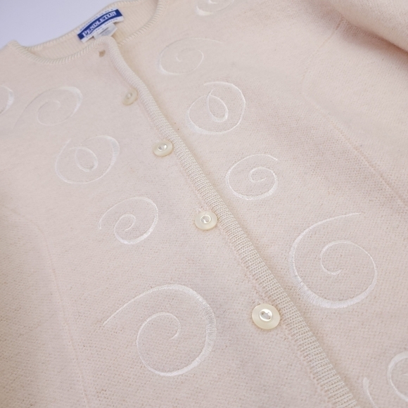 Pendleton Cream Wool Sweater Blazer Sz L - Picture 3 of 8